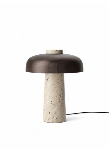 MENU - Bordlampe - Reverse Table Lamp - Travertine / Bronzed Brass