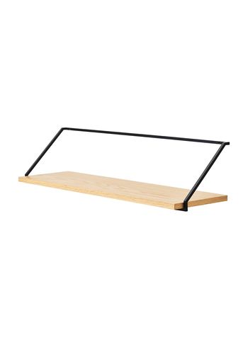 MENU - Plank - Rail Shelf - Black steel/Natural Oak