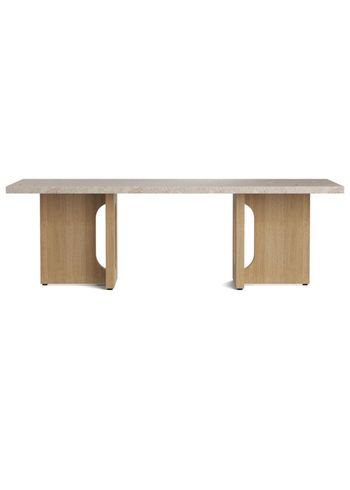 MENU - Stolik kawowy - Androgyne Lounge Table - Natural Oak base / Kunis Breccia Sand top