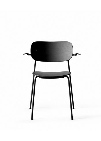 MENU - Cadeira - Co Chair w. Armrest / Black Base - Solid Black Oak