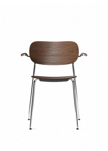 MENU - Cadeira - Co Chair w. Armrest / Chrome Base - Solid Dark Stained Oak