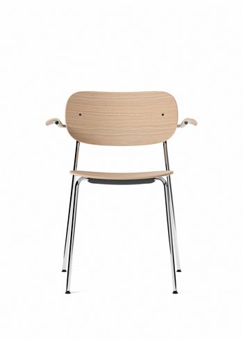 MENU - Président - Co Chair w. Armrest / Chrome Base - Solid Natural Oak