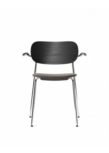 MENU - Stol - Co Chair w. Armrest / Chrome Base - Upholstery: Doppiopanama T14012/001 / Black Oak