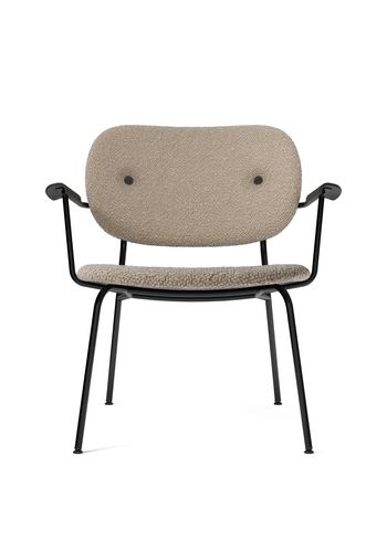 MENU - Puheenjohtaja - Co Lounge Chair - Fuldt polstret - Black Steel / Black Oak / Upholstery: Lupo Sand T19028/004