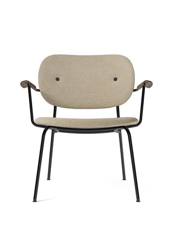 MENU - Cadeira - Co Lounge Chair - Fuldt polstret - Black Steel / Dark Stained Oak / Upholstery: Bouclé 02