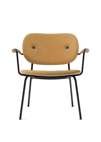 MENU - Krzesło - Co Lounge Chair - Fuldt polstret - Black Steel / Natural Oak / Upholstery: Moss 022