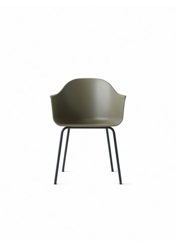 MENU - Puheenjohtaja - Harbour Dining Chair / Black Steel Base - Olive