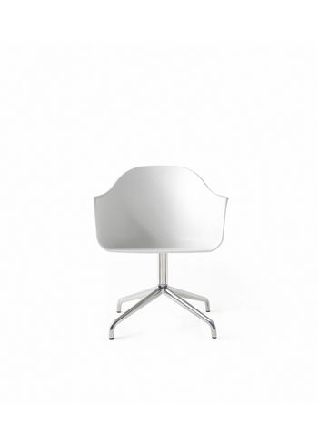 MENU - Stol - Harbour Dining Chair / Polished Aluminium Star Base w. Swivel - White