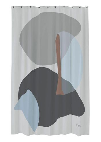 Mette Ditmer - Shower curtain - GALLERY Shower Curtain - Blue, Grey