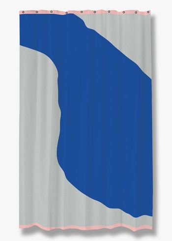 Mette Ditmer - Shower curtain - NOVA ARTE Shower Curtain - Light Grey / Cobalt