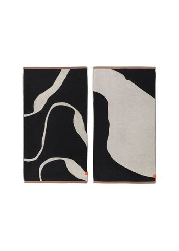 Mette Ditmer - Towel - NOVA ARTE Towel - 2-Pack - Black / Off-white