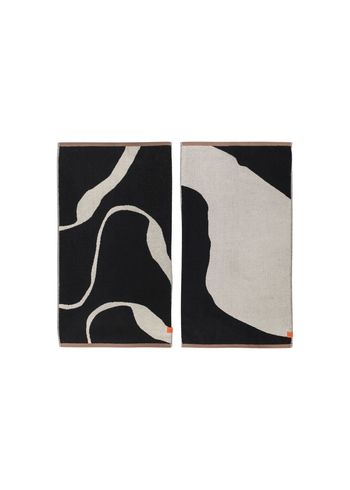 Mette Ditmer - Håndklæde - NOVA ARTE Guest Towel - 2-pack - Black / Off-white