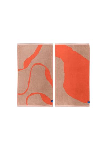 Mette Ditmer - Handdoek - NOVA ARTE Guest Towel - 2-pack - Latte / Orange