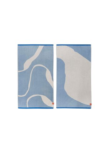 Mette Ditmer - Håndklæde - NOVA ARTE Guest Towel - 2-pack - Light blue / Off-white