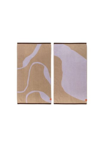 Mette Ditmer - Handdoek - NOVA ARTE Guest Towel - 2-pack - Sand / Lilac