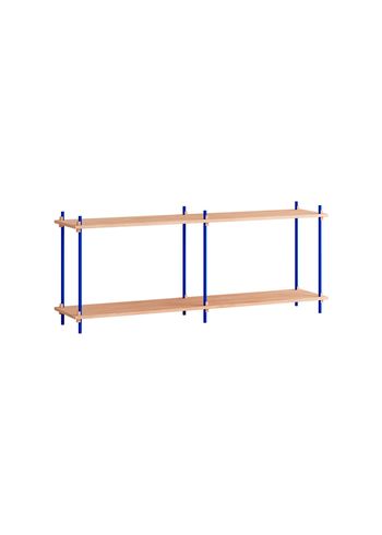 MOEBE - Wyświetlacz - Shelving system - S.65.2.B - Oak / Deep Blue