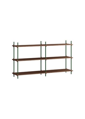 MOEBE - Display - Shelving system - S.85.2.B - Smoked Oak / Pine Green