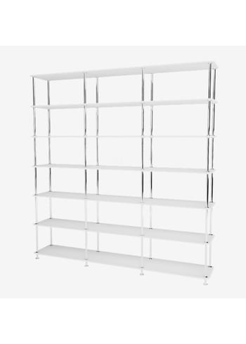 Montana - Sistema di scaffalature - Montana Free 666000 - Frame: 44c-chrome - 214-NewWhitestructure