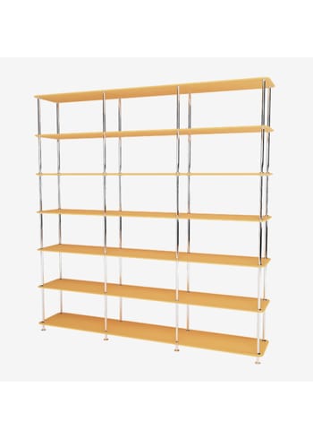 Montana - Shelving system - Montana Free 666000 - Frame: 44c-chrome - 233-AcaciaStructure