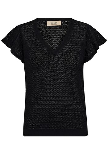 Mos Mosh - Halenka - MMGanna Pattern V-neck Knit - Black