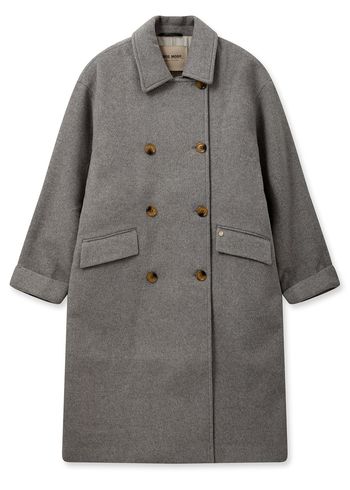 Mos Mosh - Coat - MMVenice Wool Coat - Grey Melange