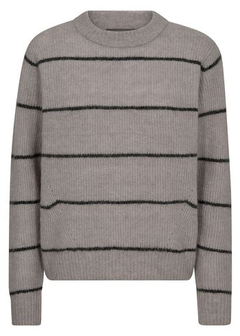 Mos Mosh - Strickware - MMThora Slim Stripe Crewneck Knit - Mourning Dove