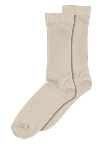 MP Denmark - Bas de contention - Fine Cotton Rib Socks - Ecru (col.4109)