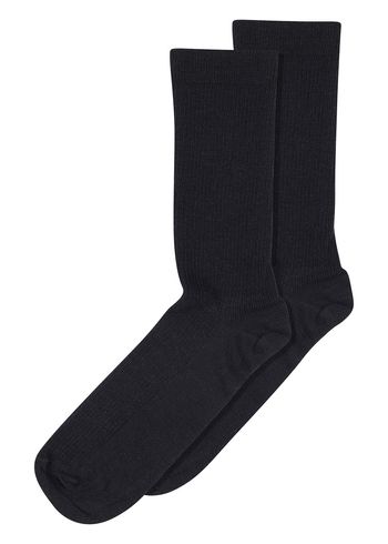 MP Denmark - Socks - Fine Wool Rib Socks - Black (col. 8)
