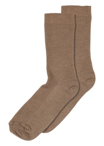 MP Denmark - Meias - Fine Wool Rib Socks - Camel (col. 67)