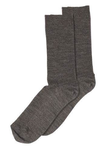 MP Denmark - Sukat - Fine Wool Rib Socks - Dark Grey (col. 541)