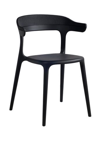 MUUBS - Stoel - Dining table chair Luna Stripe - Black / Black - Polypropylene