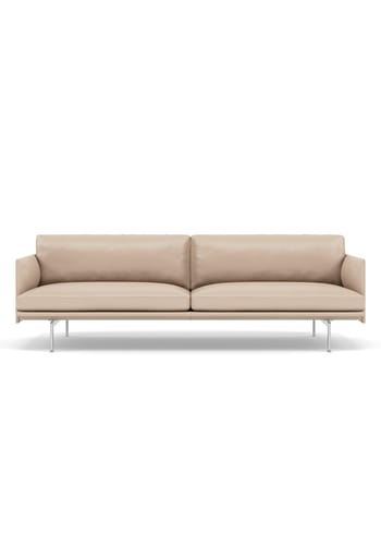Muuto - Sofá de 3 pessoas - Outline Sofa / 3-seater - Refine Leather - Cream