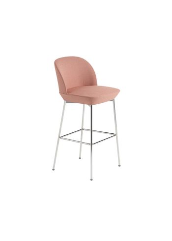 Muuto - stołek barowy - Oslo Bar Chair - Chrome / Twill Weave 530