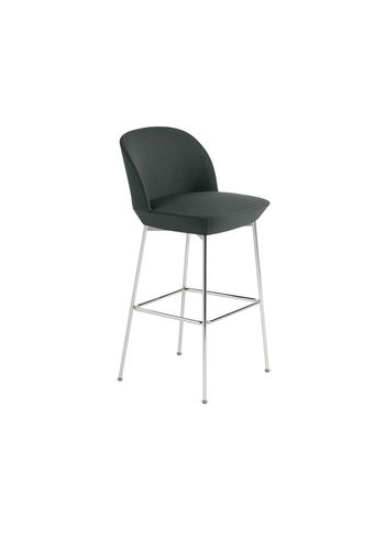 Muuto - Banco de bar - Oslo Bar Chair - Chrome / Twill Weave 990