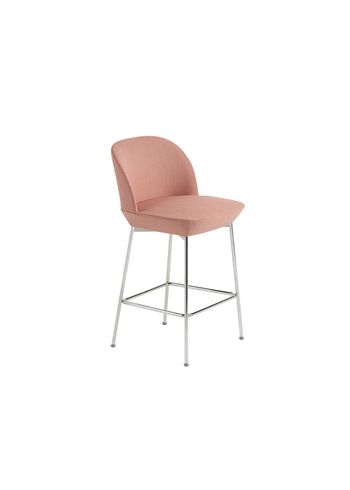 Muuto - stołek barowy - Oslo Counter Chair - Chrome / Twill Weave 530