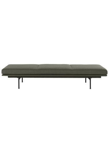 Muuto - A cama diurna - Outline Daybed - Frame: Black / Fabric: Fiord 961