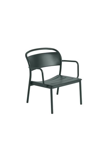 Muuto - Cadeira de jardim - Linear Steel Lounge Armchair - Dark green