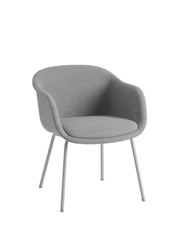 Muuto - Office Chair - Fiber Conference Armchair - Remix 133 / Grey / Tube Base