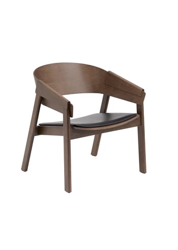 Muuto - Fåtölj - Cover Lounge Chair - Refine Leather Black / Stained Dark Brown