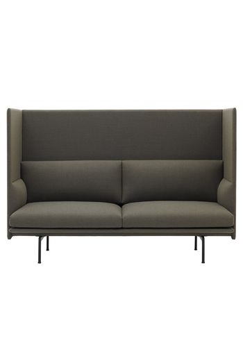 Muuto - Couch - Outline Highback Sofa / 2-Seater - Fiord 961 - Green