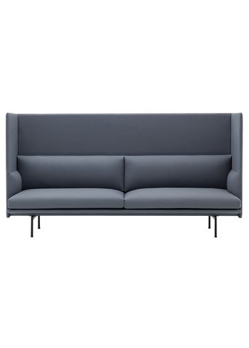 Muuto - Soffa - Outline Highback Sofa / 3-Seater - Divina 154 - Blue