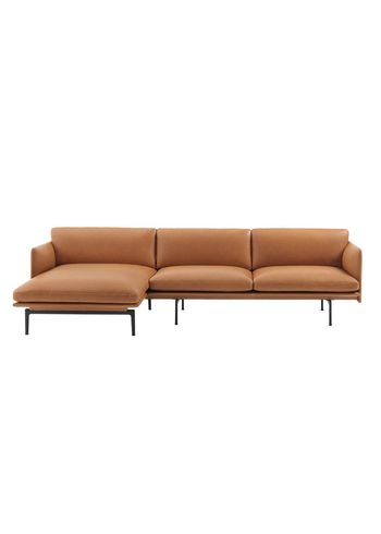 Muuto - Sofa - Outline Sofa / Chaise Lounge - Left - Cognac Refine Leather