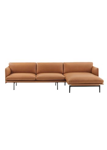 Muuto - Sofa - Outline Sofa / Chaise Lounge - Right - Cognac Refine Leather