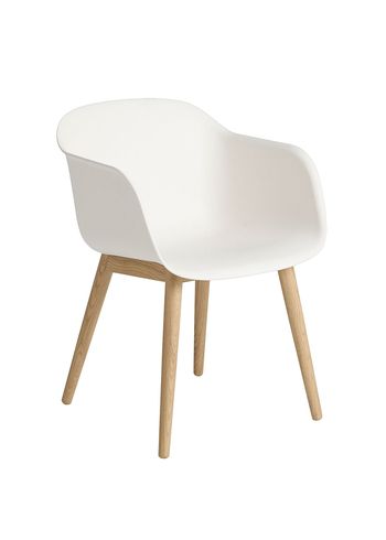 Muuto - Chaise à manger - Fiber Chair - Wood Base - White/Oak