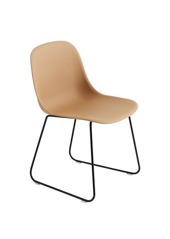 Muuto - Cadeira de jantar - Fiber Side Chair - Sled Base - Ochre/Anthracite Black