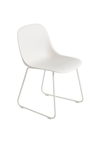 Muuto - Krzesło do jadalni - Fiber Side Chair - Sled Base - White/White