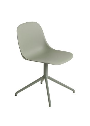 Muuto - Krzesło do jadalni - Fiber Side Chair - Swivel Base w/o Return - Dusty Green/Dusty Green