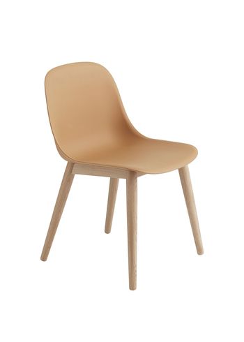 Muuto - Krzesło do jadalni - Fiber Side Chair - Wood Base - Ochre/Oak