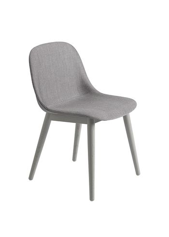 Muuto - Krzesło do jadalni - Fiber Side Chair - Wood Base - Remix 133/Grey