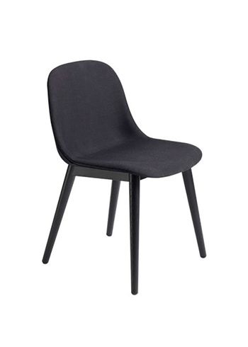Muuto - Krzesło do jadalni - Fiber Side Chair - Wood Base - Remix 183/Black